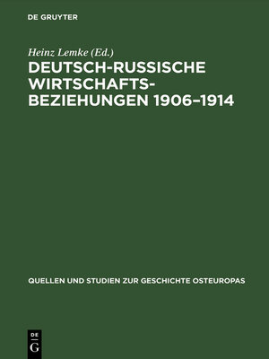 cover image of Deutsch-russische Wirtschaftsbeziehungen 1906–1914